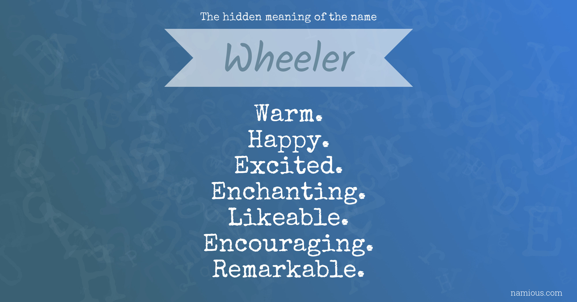 The hidden meaning of the name Wheeler