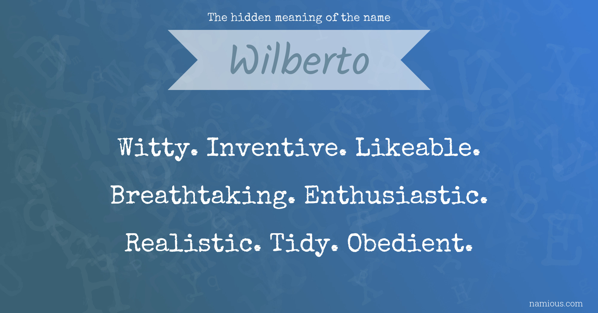 The hidden meaning of the name Wilberto