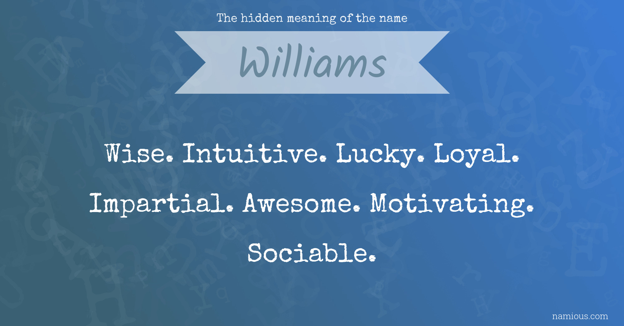 The hidden meaning of the name Williams