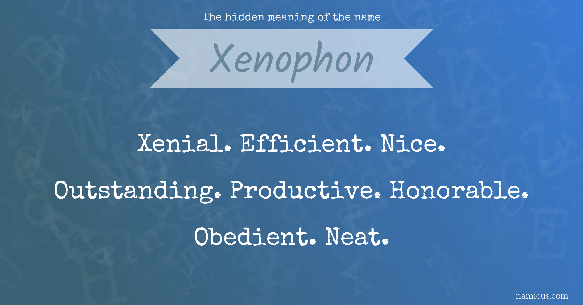 The hidden meaning of the name Xenophon