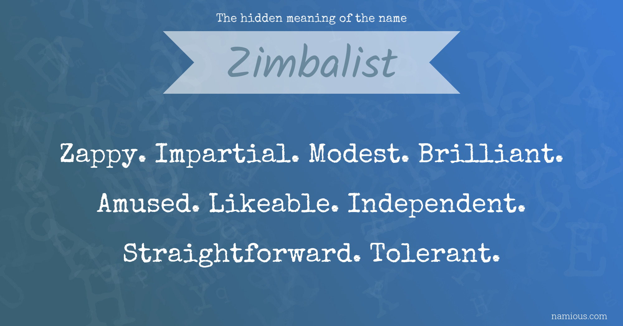 The hidden meaning of the name Zimbalist