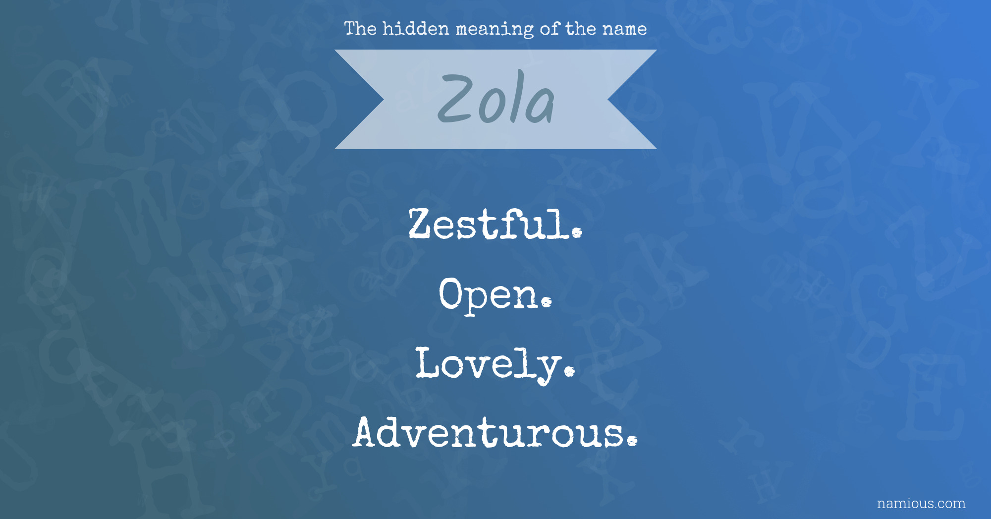 The hidden meaning of the name Zola