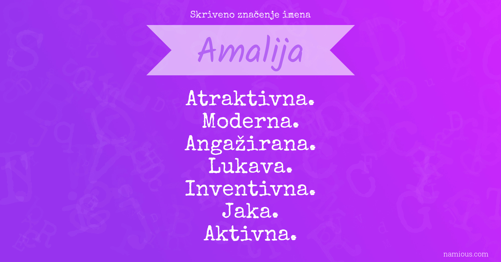 Skriveno značenje imena Amalija