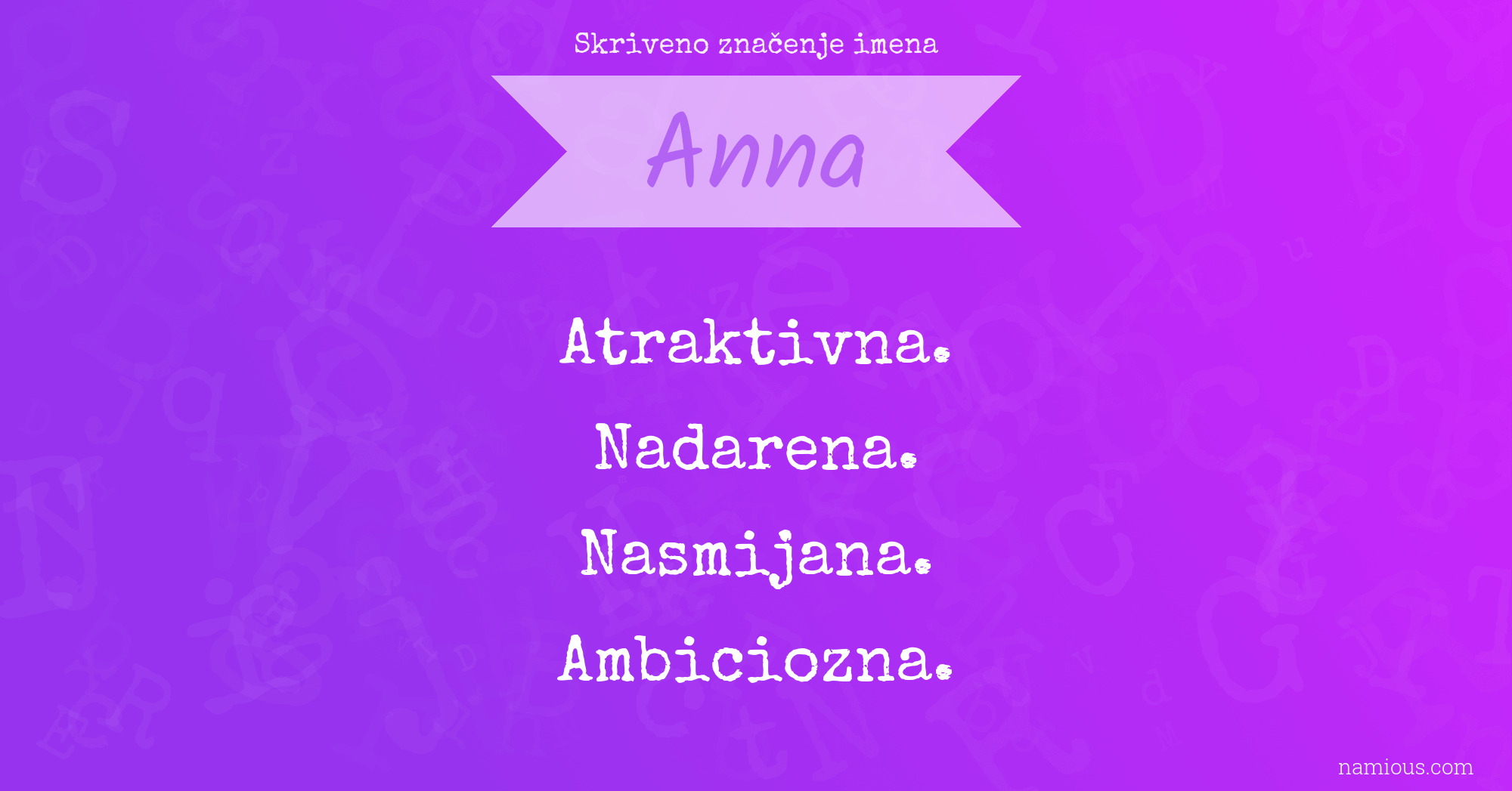 Skriveno značenje imena Anna