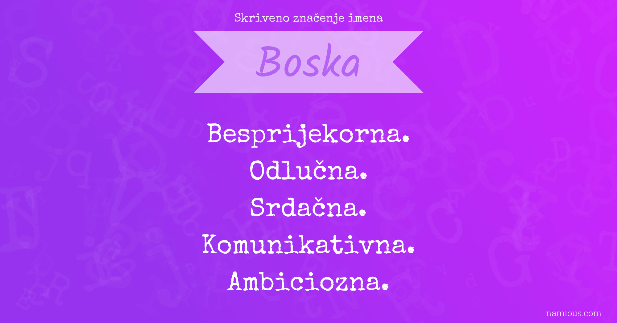 Skriveno značenje imena Boska
