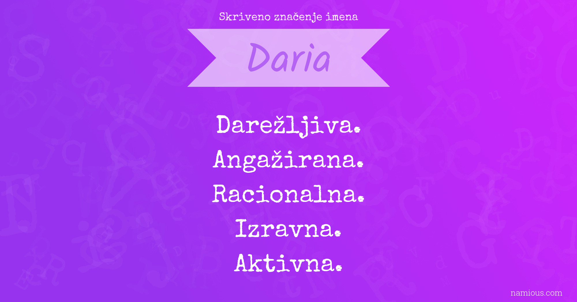 Skriveno značenje imena Daria