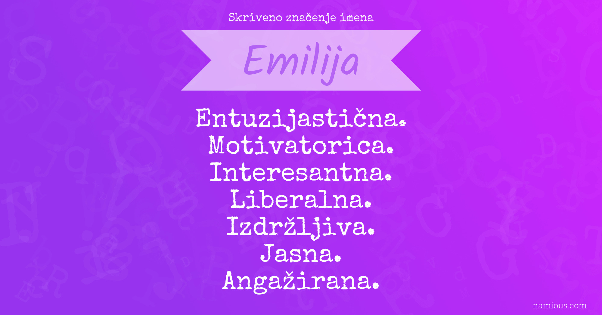 Skriveno značenje imena Emilija