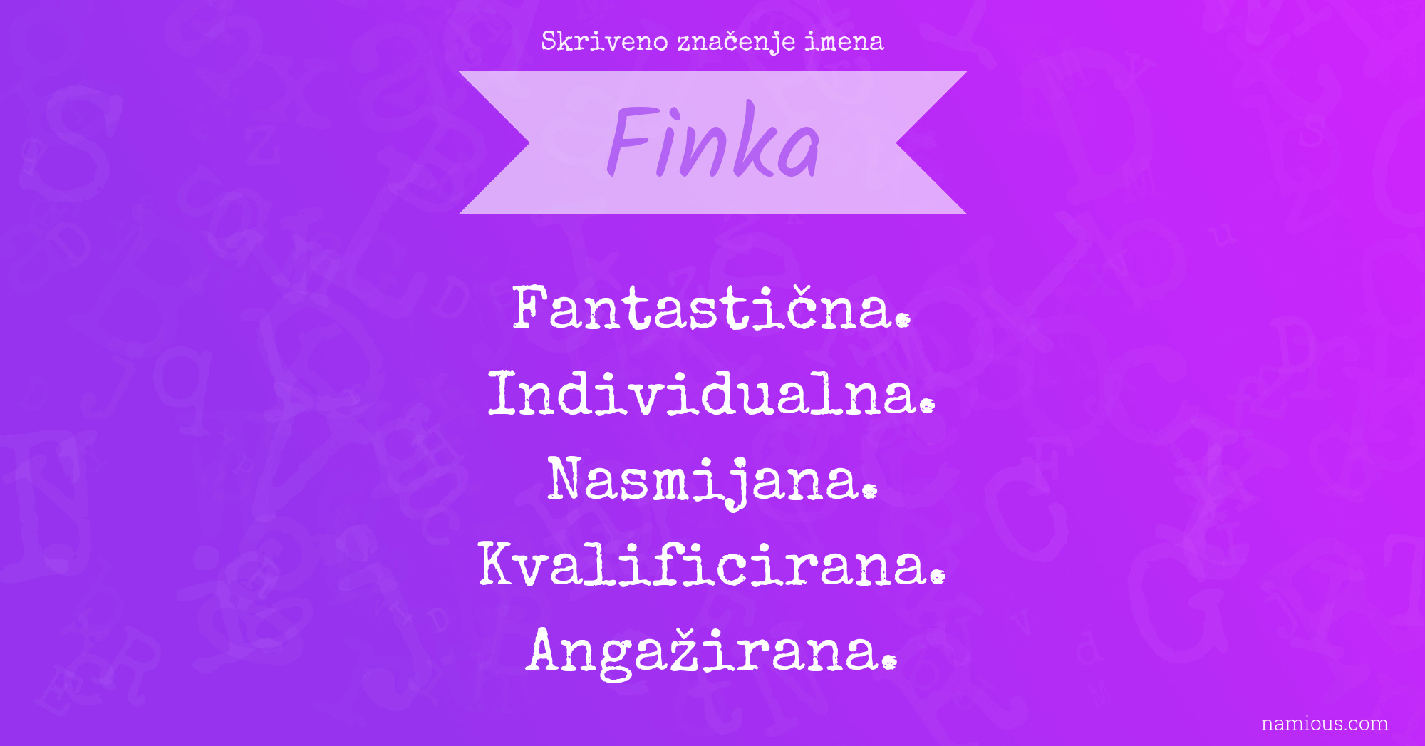 Skriveno značenje imena Finka