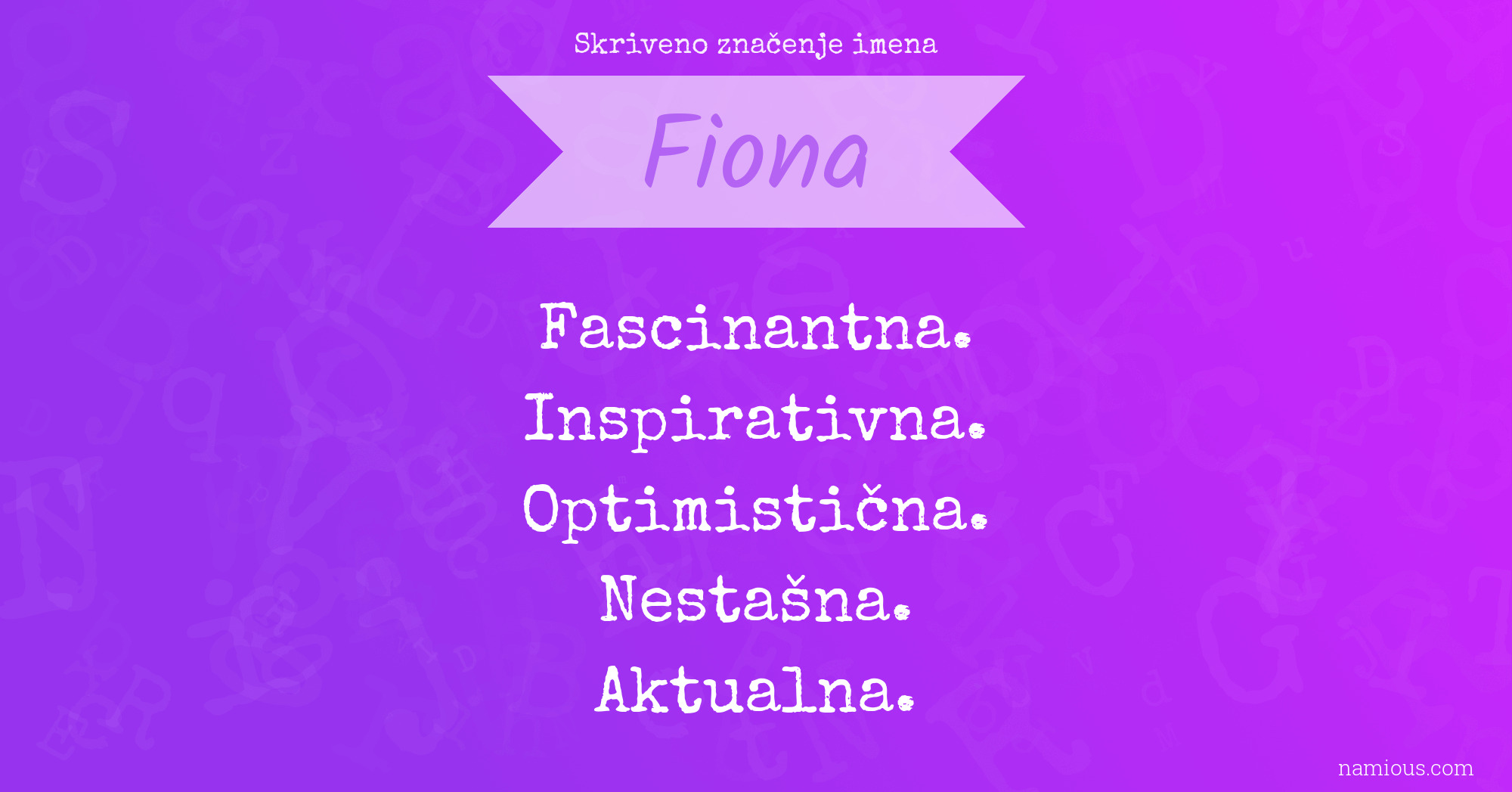 Skriveno značenje imena Fiona