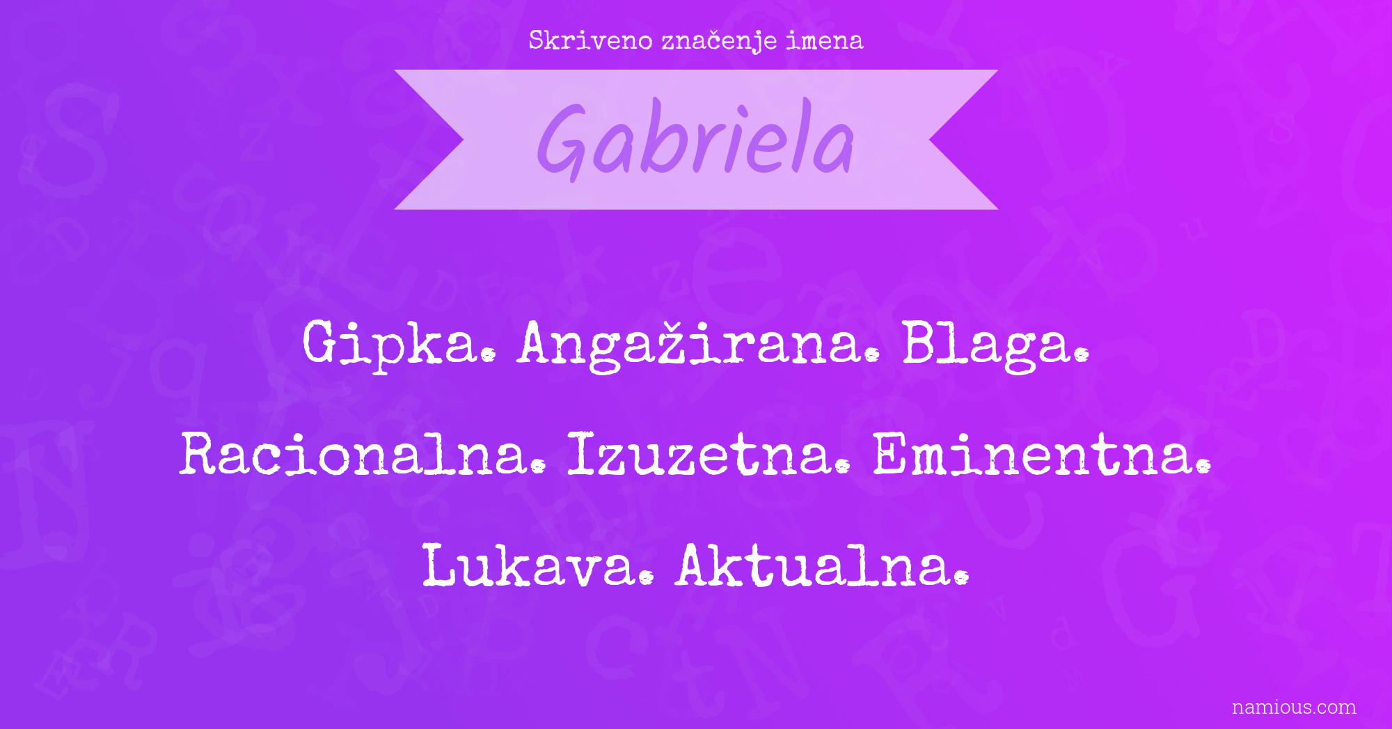 Skriveno značenje imena Gabriela