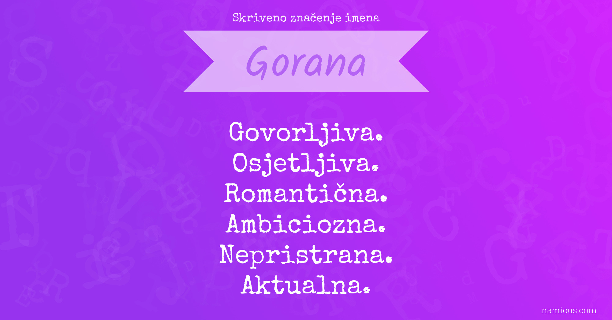 Skriveno značenje imena Gorana