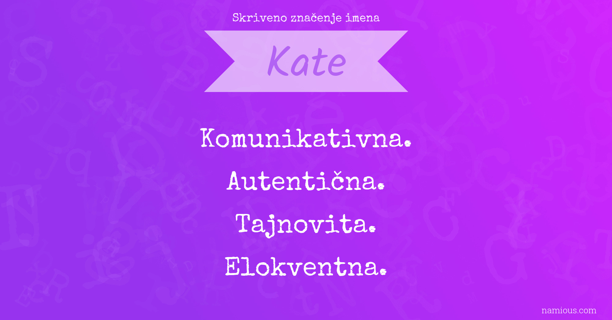 Skriveno značenje imena Kate