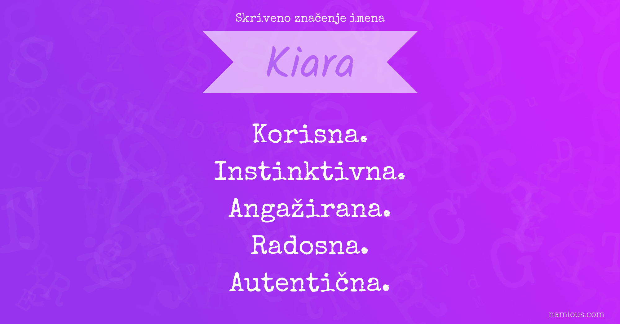 Skriveno značenje imena Kiara