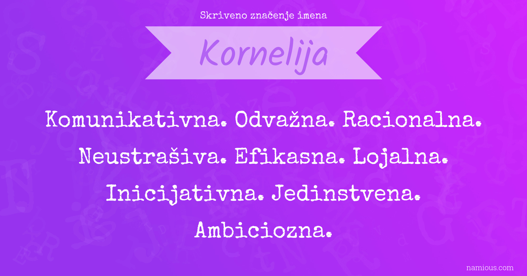 Skriveno značenje imena Kornelija