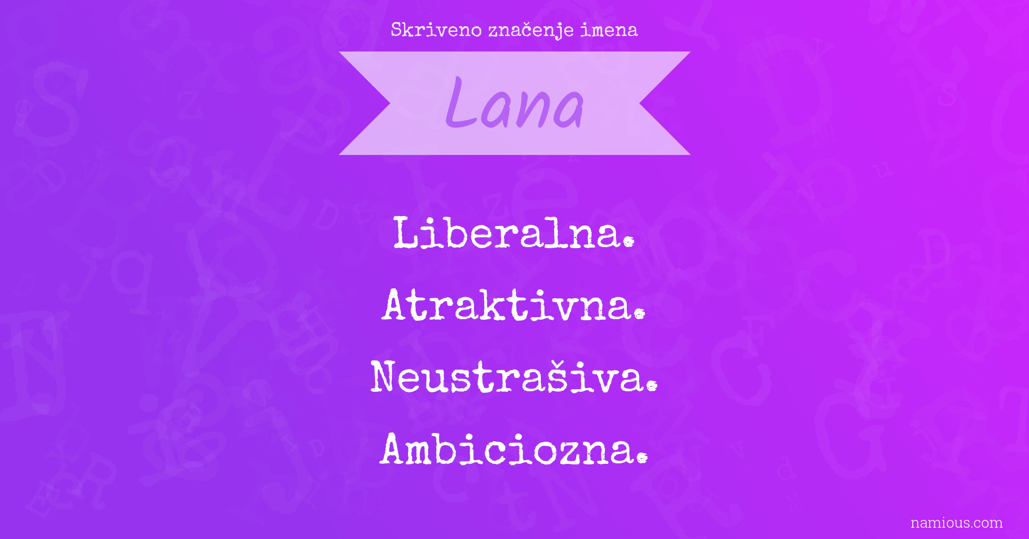 Skriveno značenje imena Lana