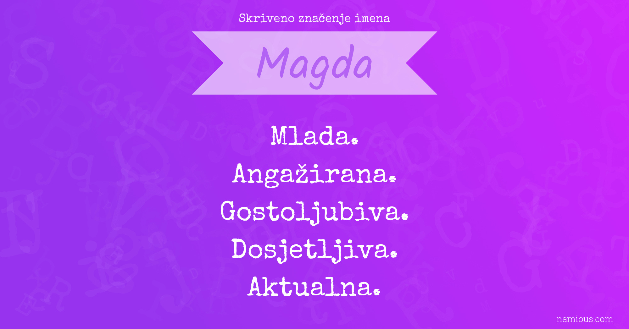 Skriveno značenje imena Magda