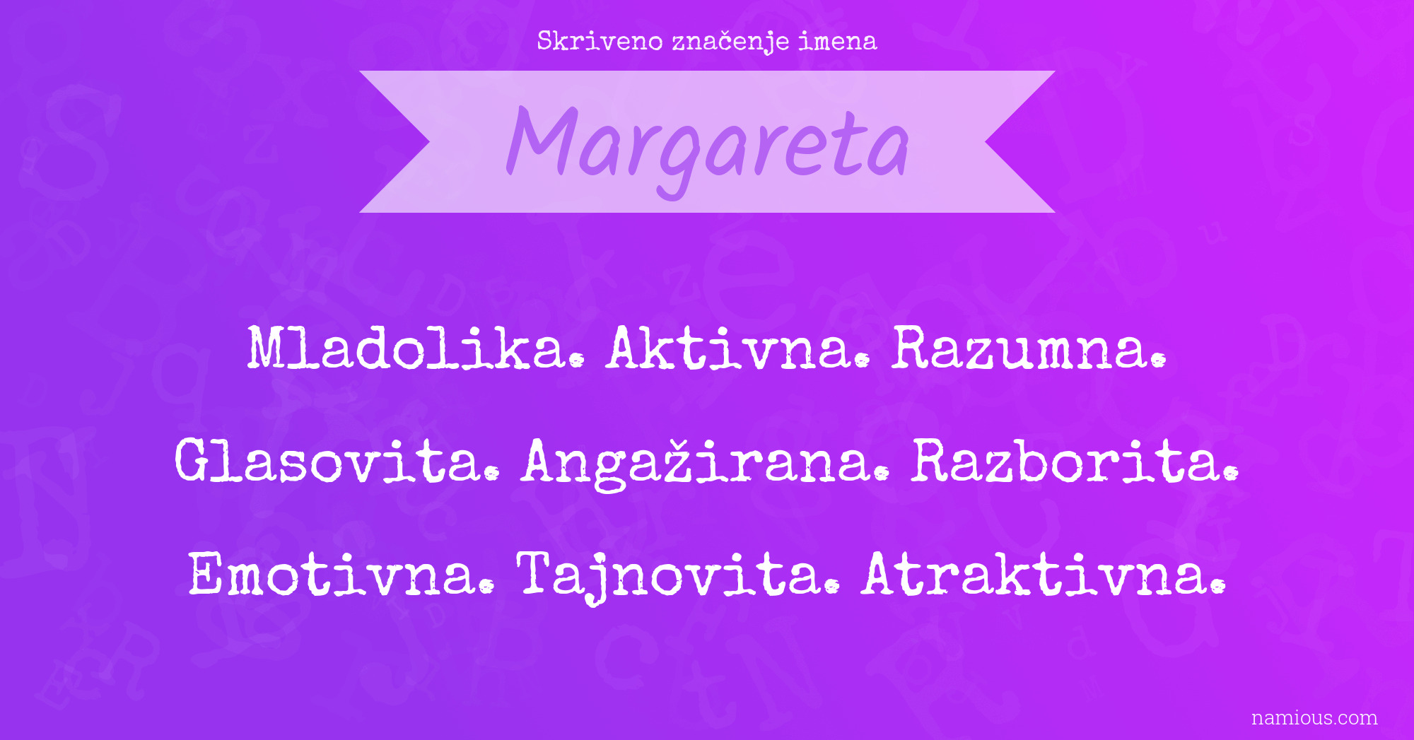 Skriveno značenje imena Margareta