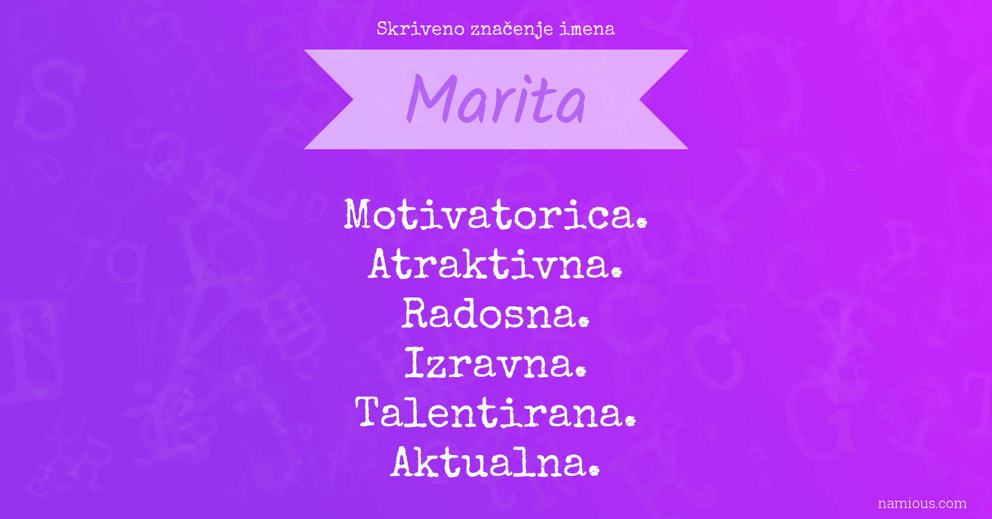 Skriveno značenje imena Marita