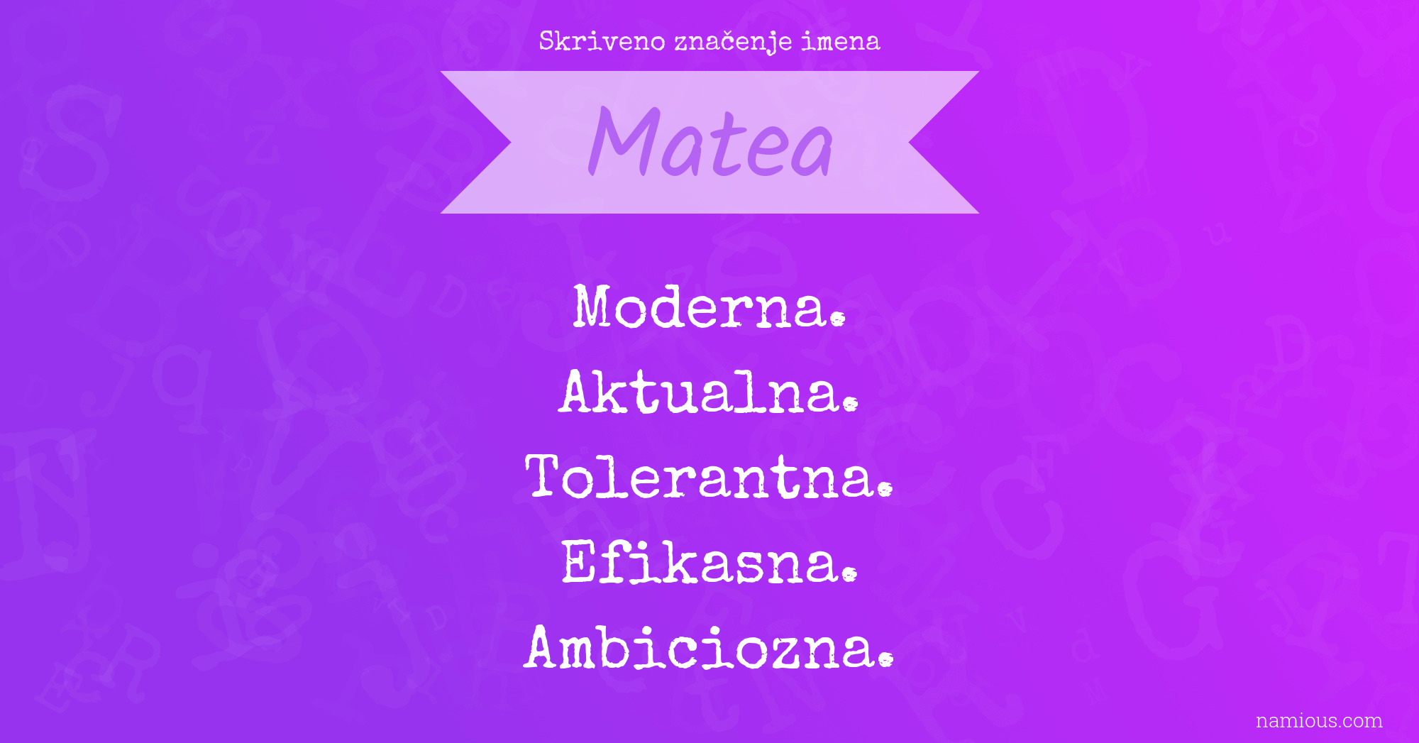 Skriveno značenje imena Matea