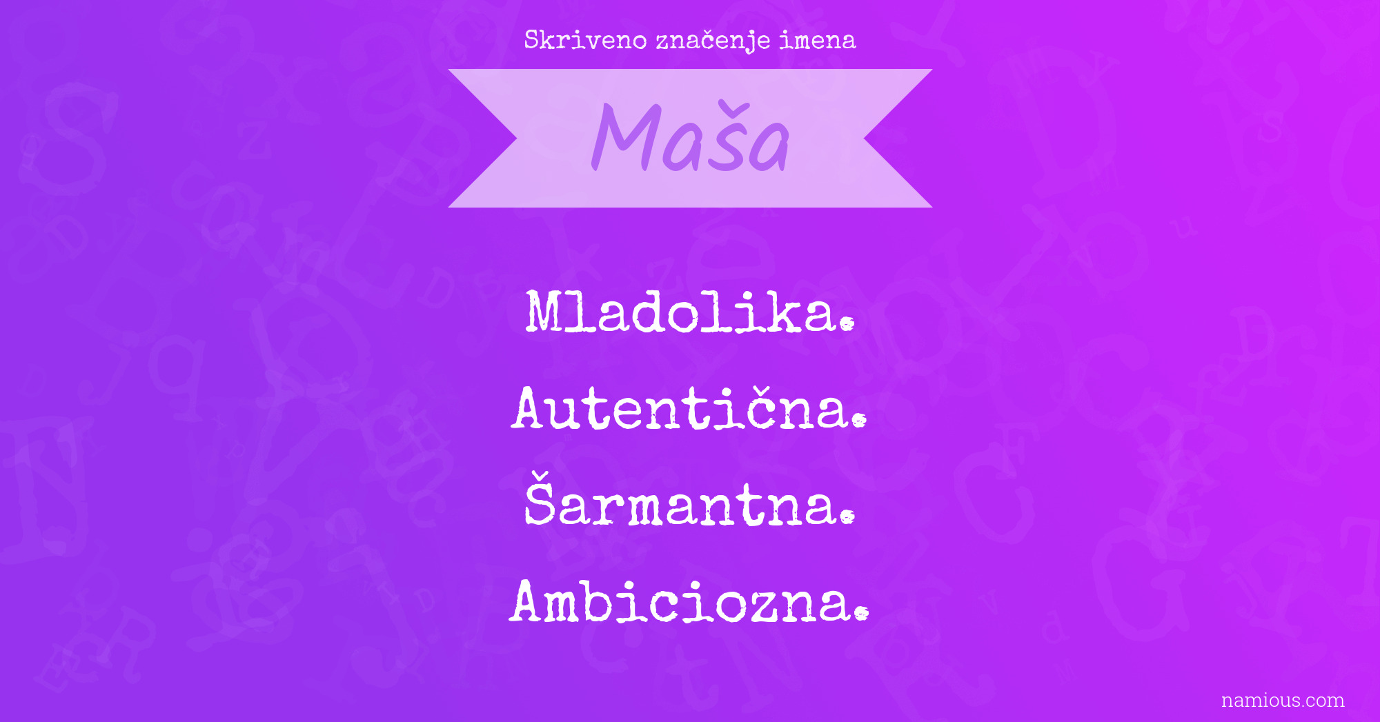 Skriveno značenje imena Maša