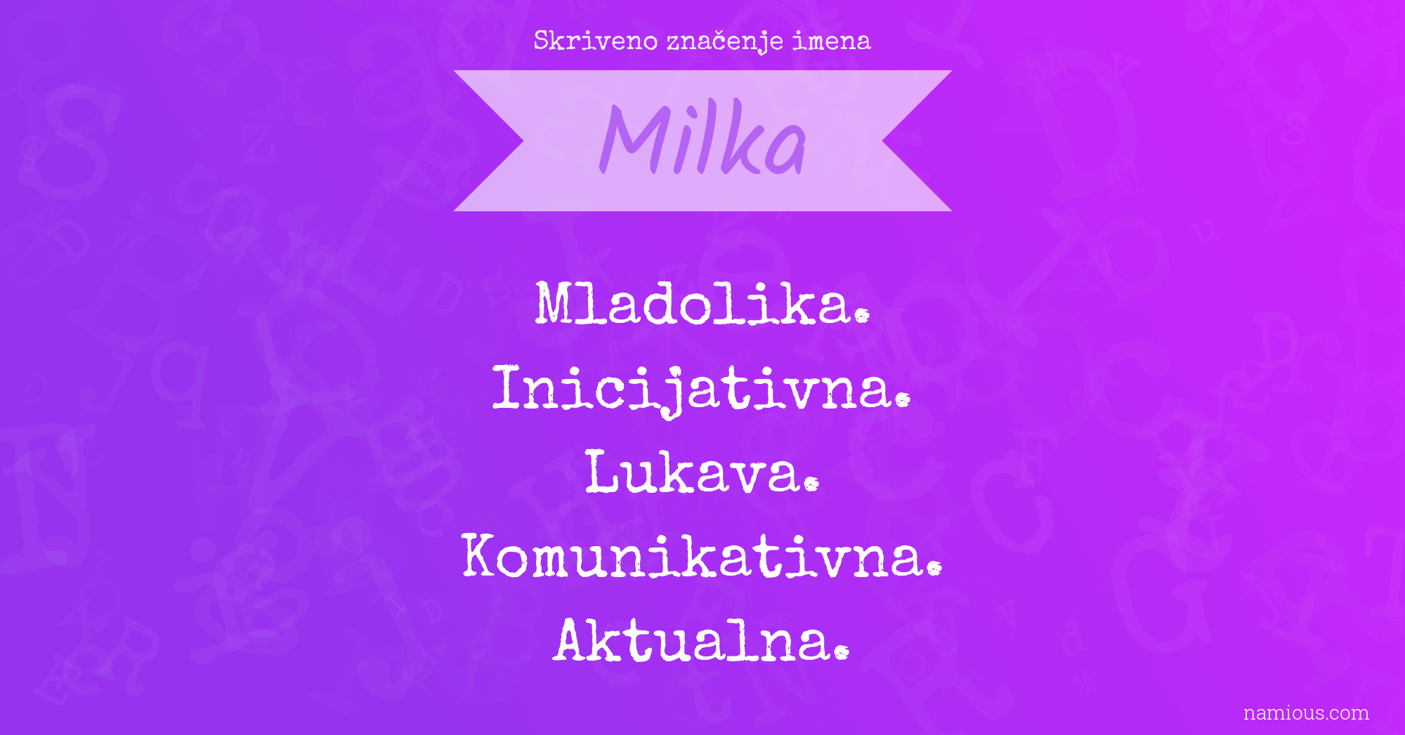 Skriveno značenje imena Milka