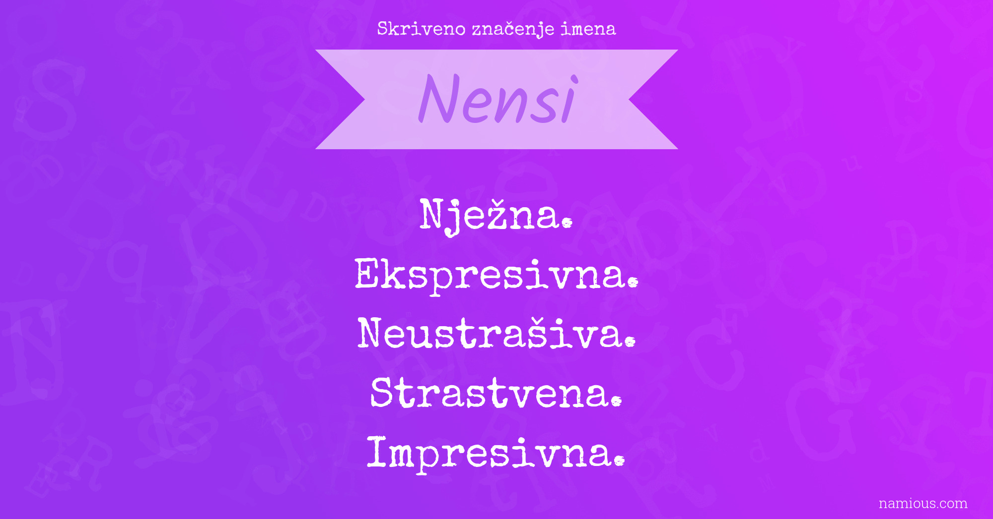Skriveno značenje imena Nensi