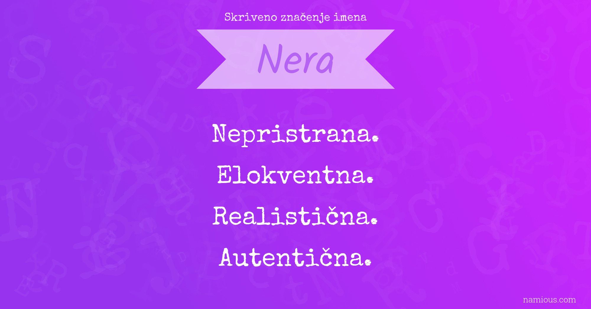 Skriveno značenje imena Nera