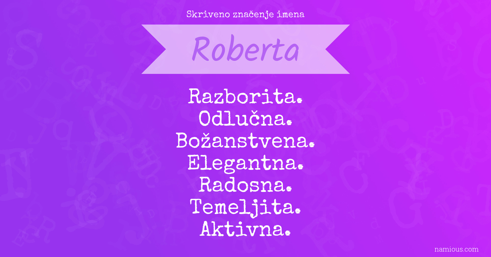 Skriveno značenje imena Roberta