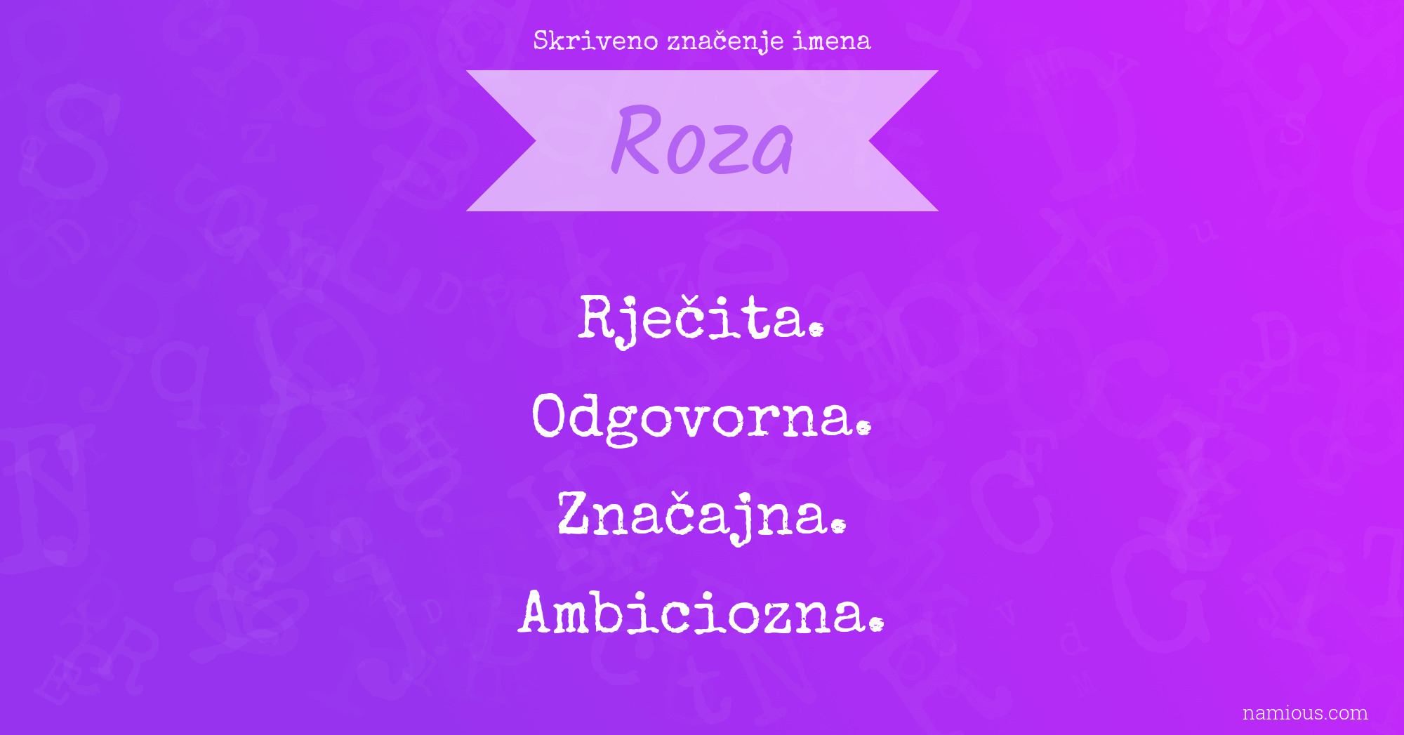 Skriveno značenje imena Roza