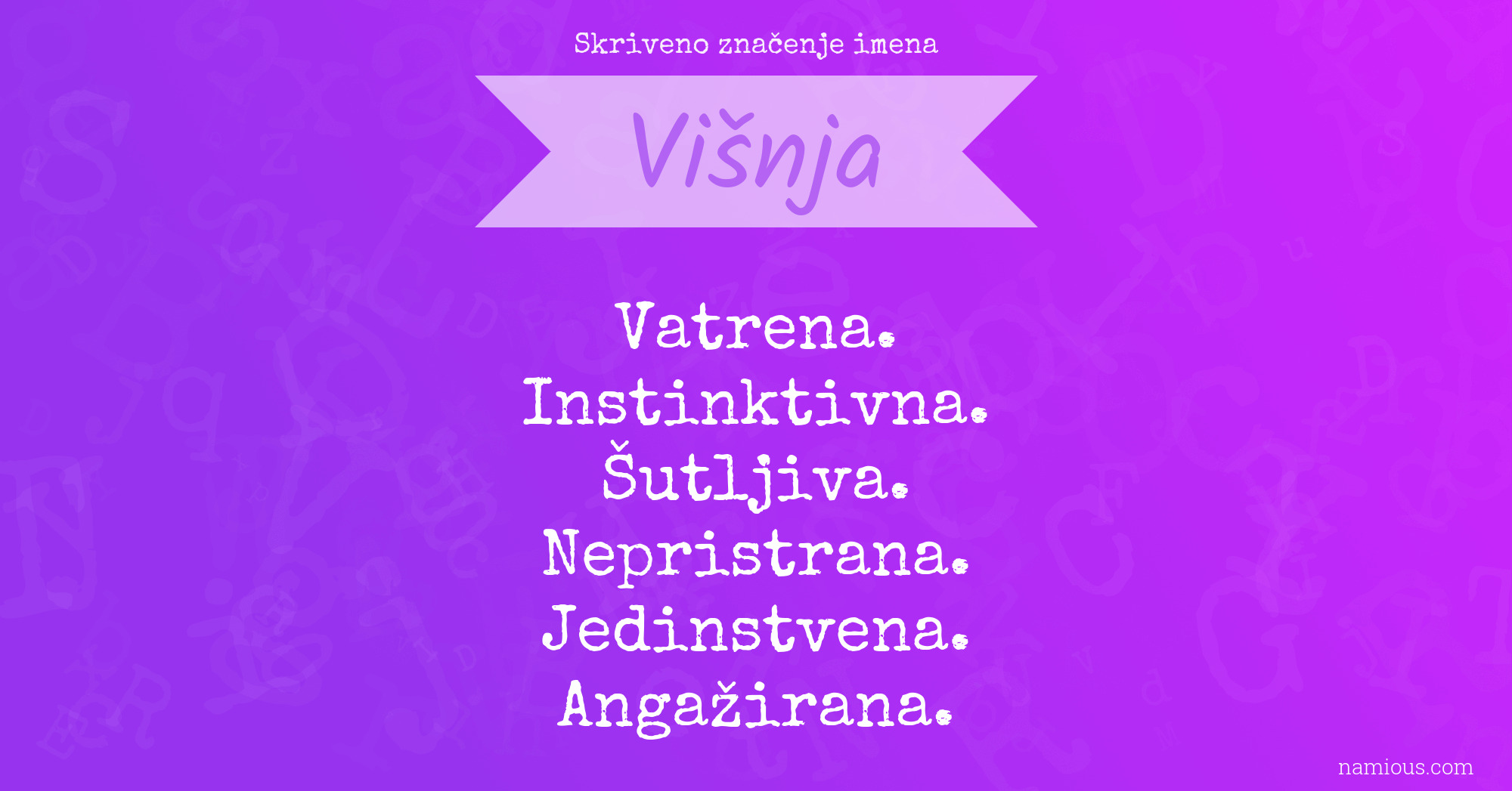 Skriveno značenje imena Višnja