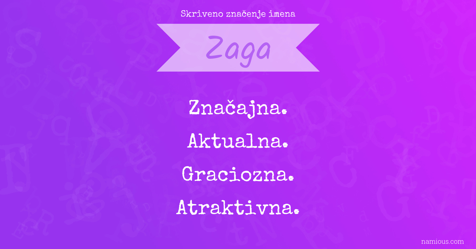 Skriveno značenje imena Zaga