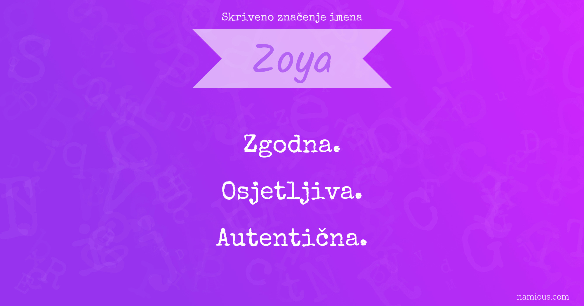 Skriveno značenje imena Zoya