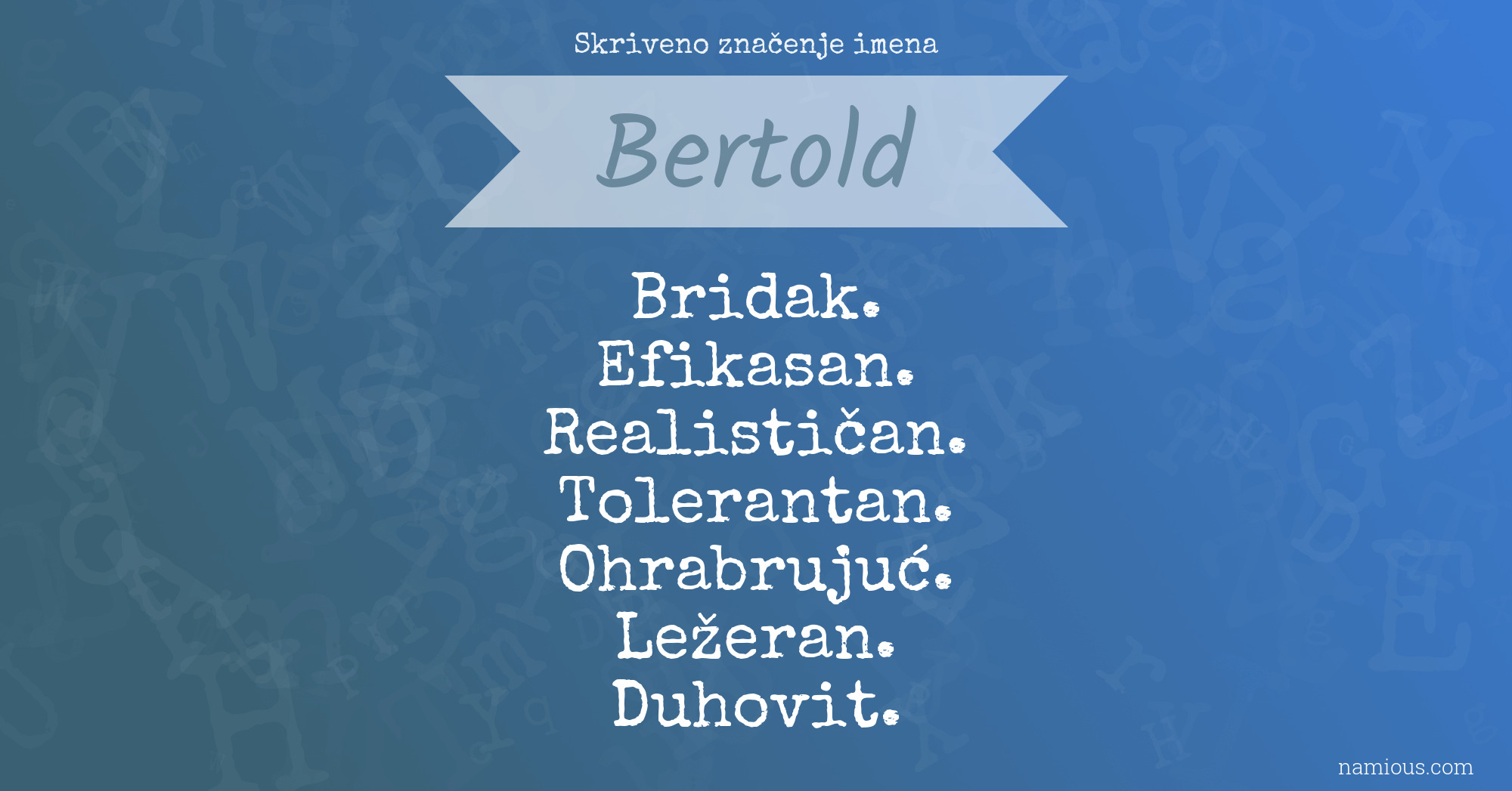 Skriveno značenje imena Bertold
