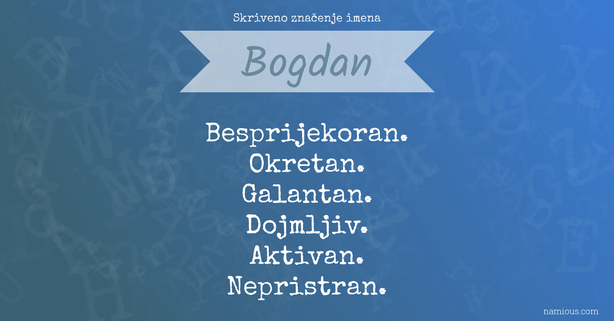 Skriveno značenje imena Bogdan
