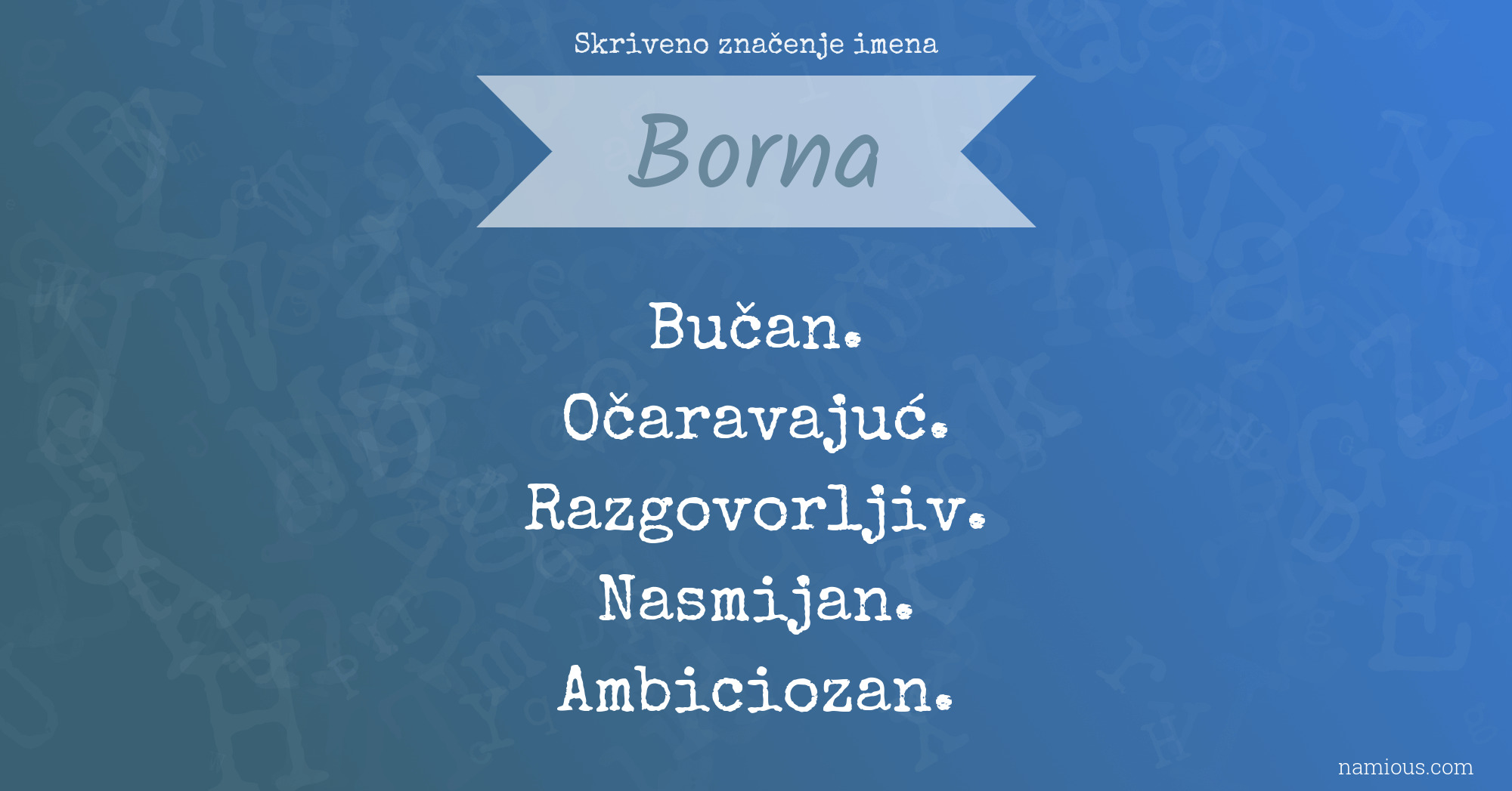 Skriveno značenje imena Borna