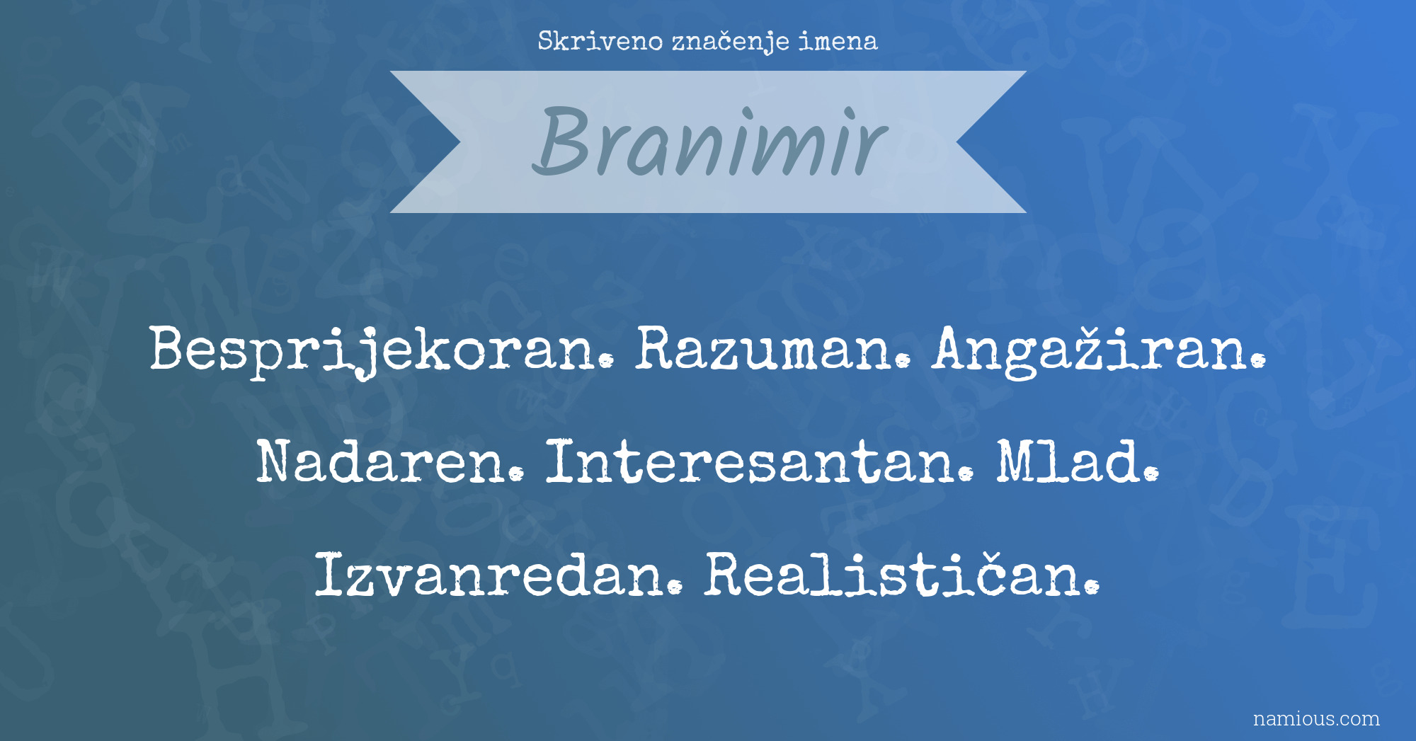 Skriveno značenje imena Branimir