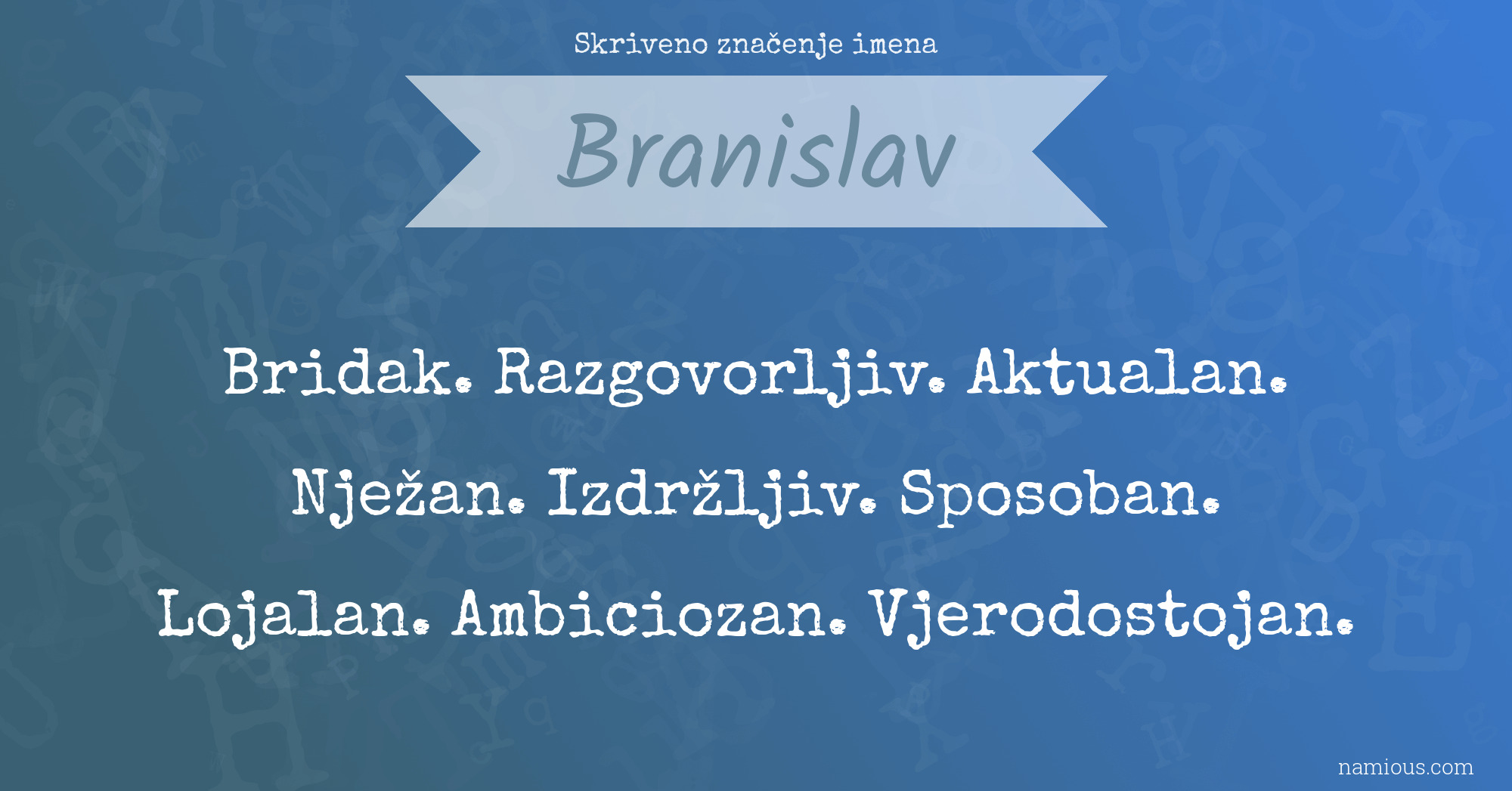 Skriveno značenje imena Branislav