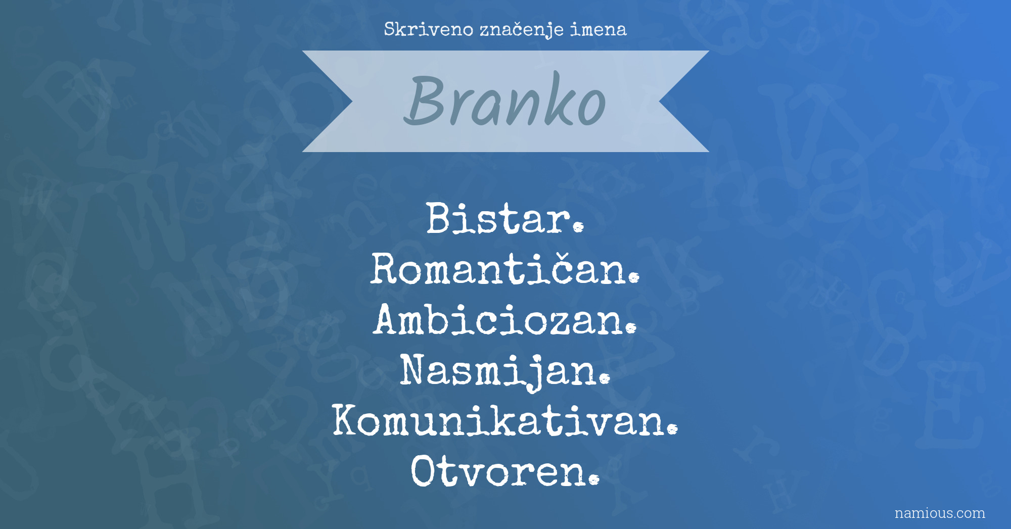 Skriveno značenje imena Branko