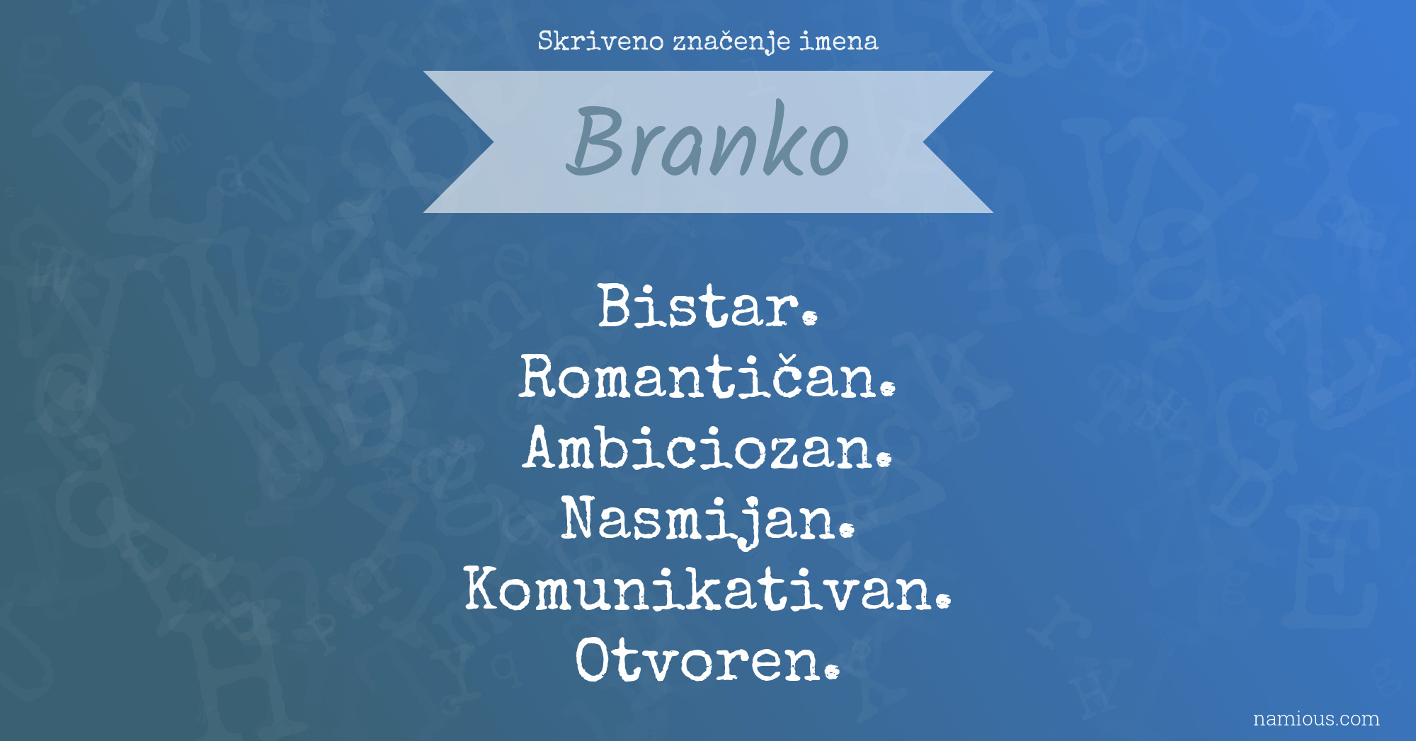 Skriveno značenje imena Branko