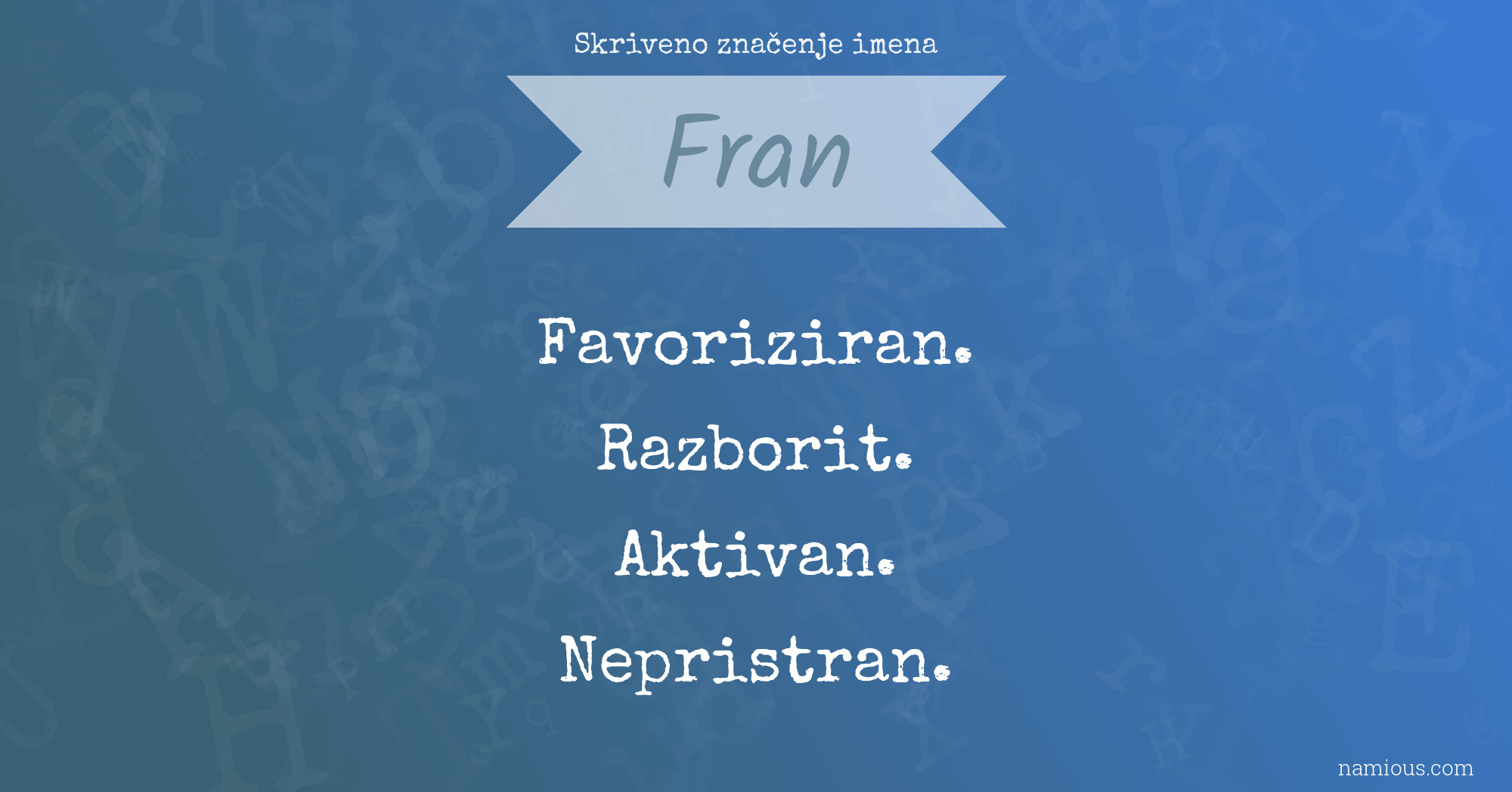 Skriveno značenje imena Fran