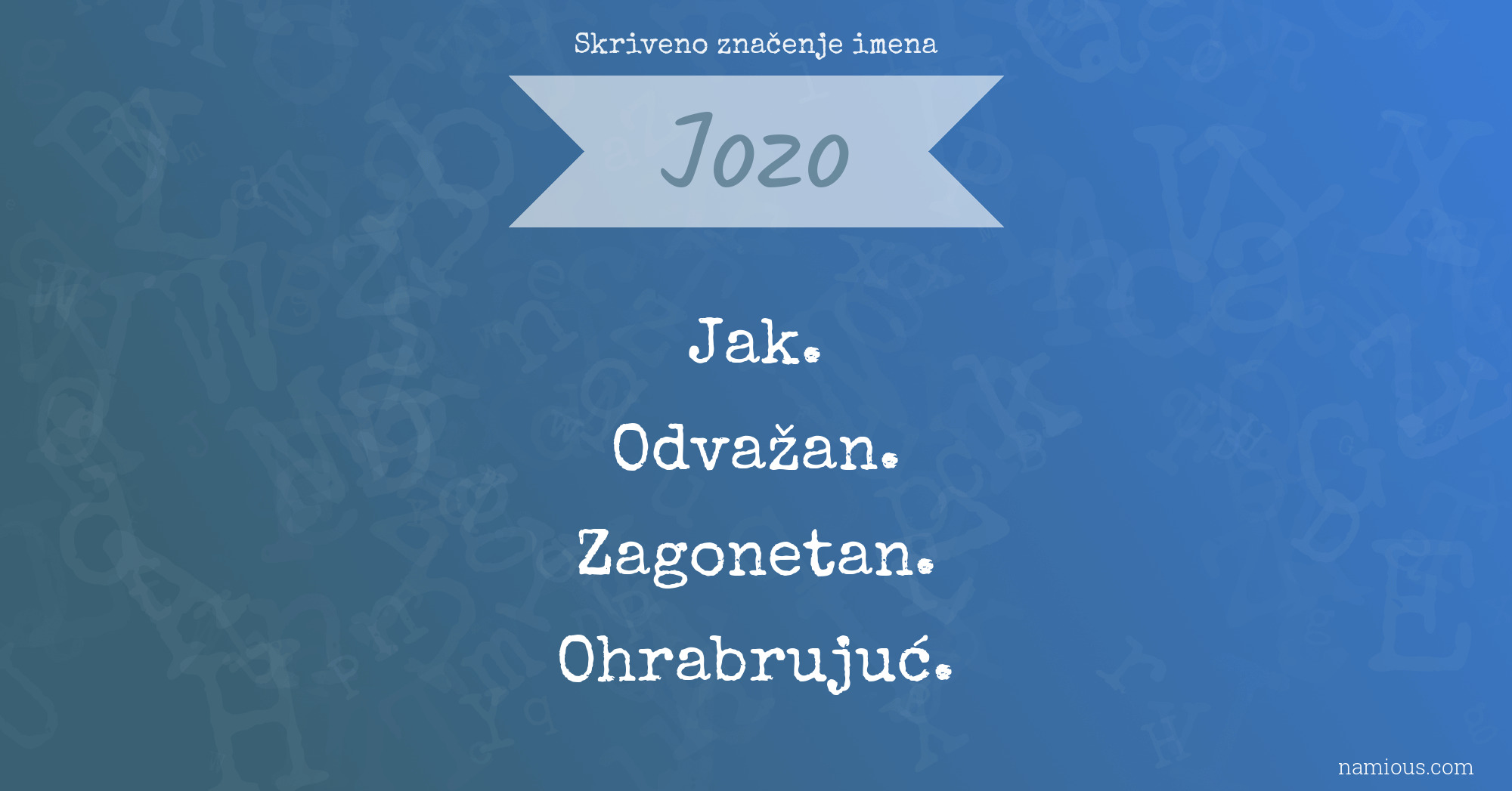 Skriveno značenje imena Jozo