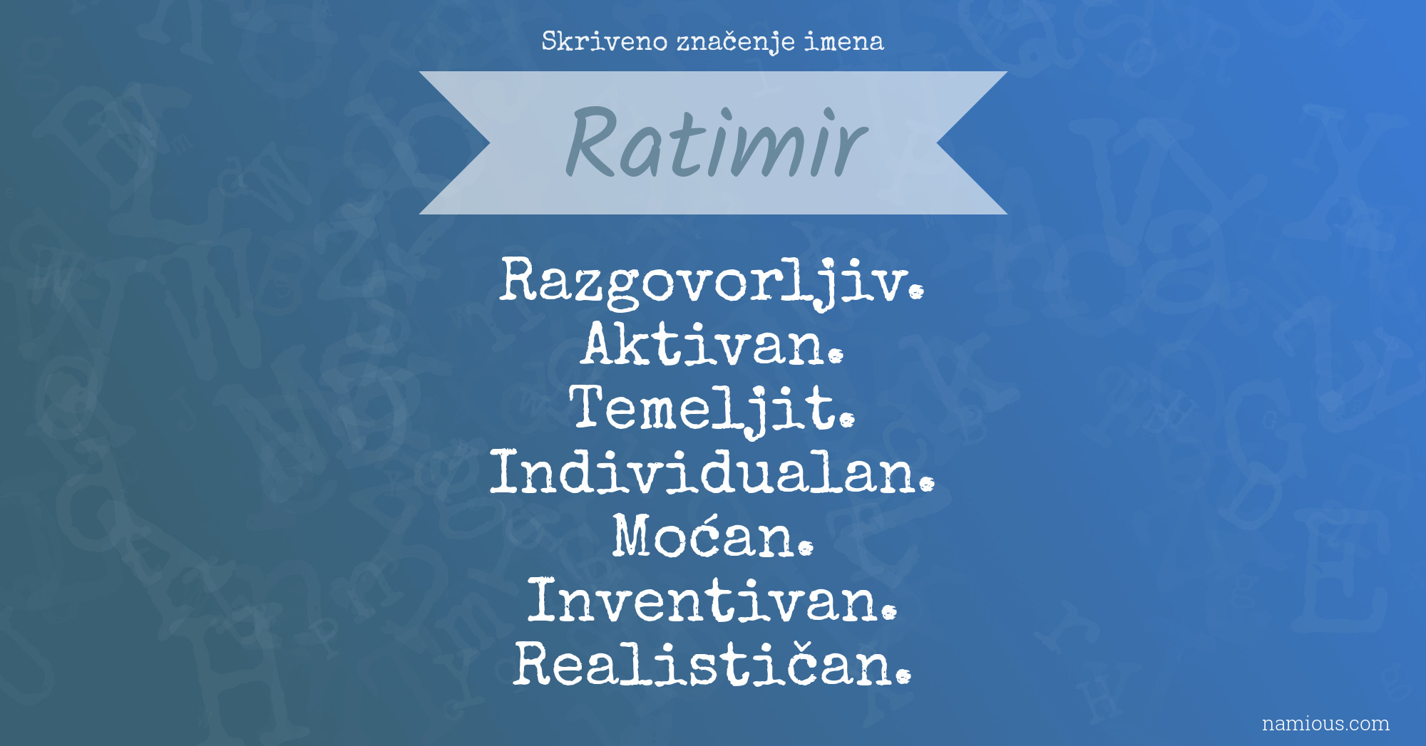 Skriveno značenje imena Ratimir